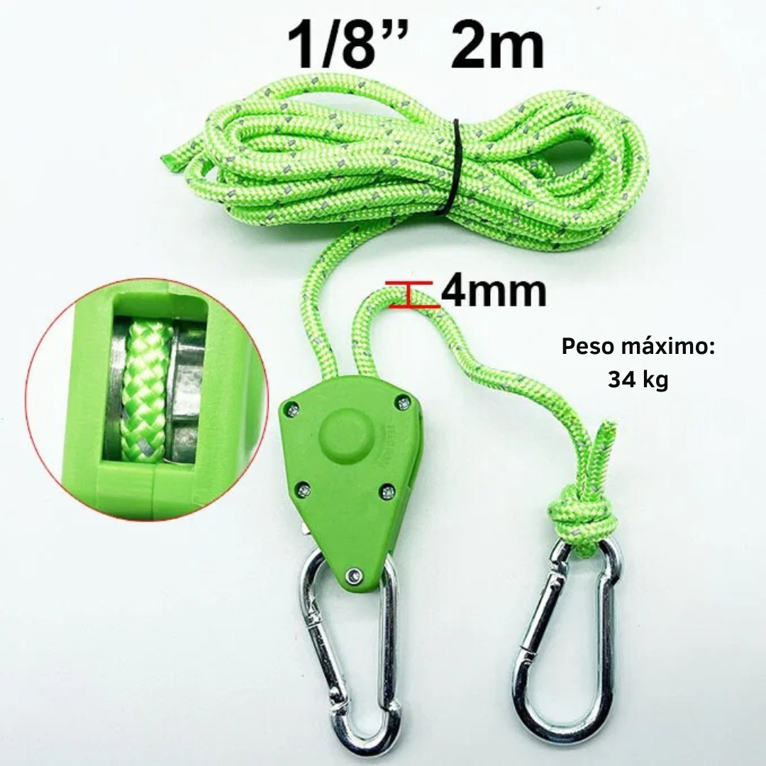 Polia de corda de acampamento ajustável