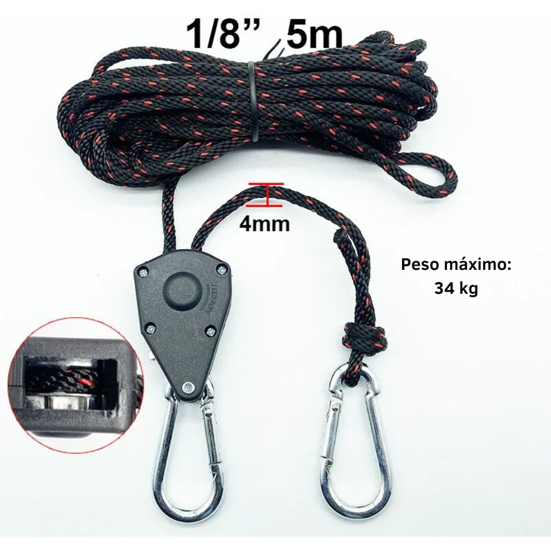 Polia de corda de acampamento ajustável