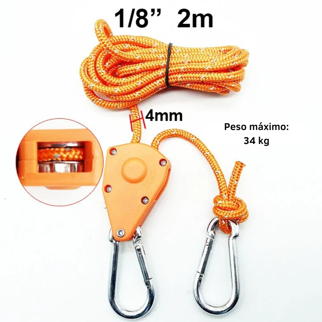 Polia de corda de acampamento ajustável