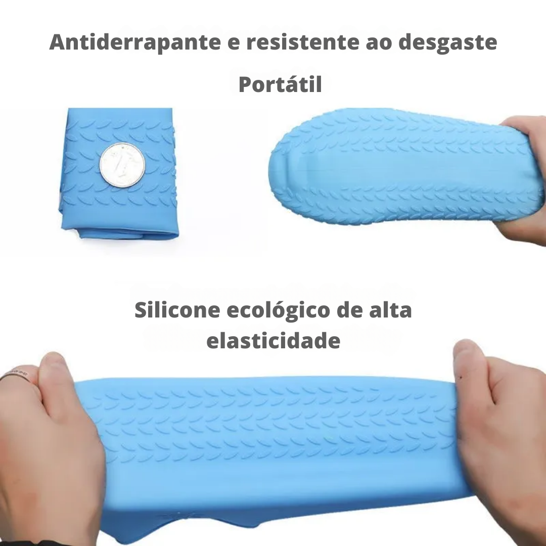 Capa impermeável antiderrapante de silicone para sapatos e botas