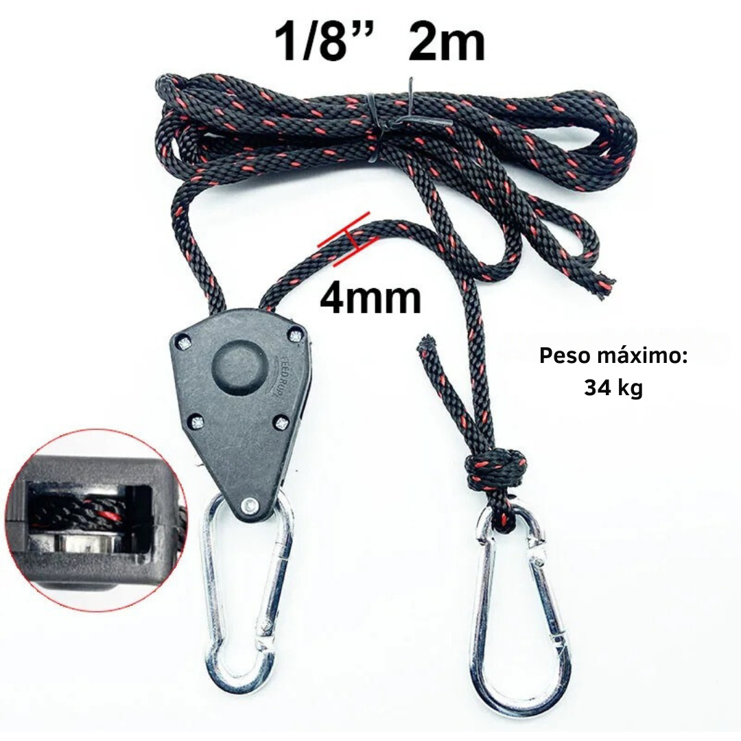 Polia de corda de acampamento ajustável