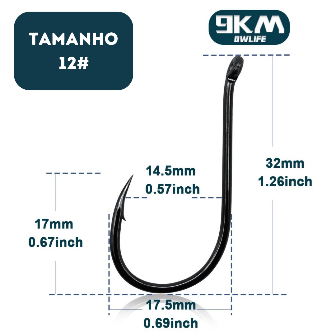 High Carbon Steel Hooks 50-100pcs - 9KM 