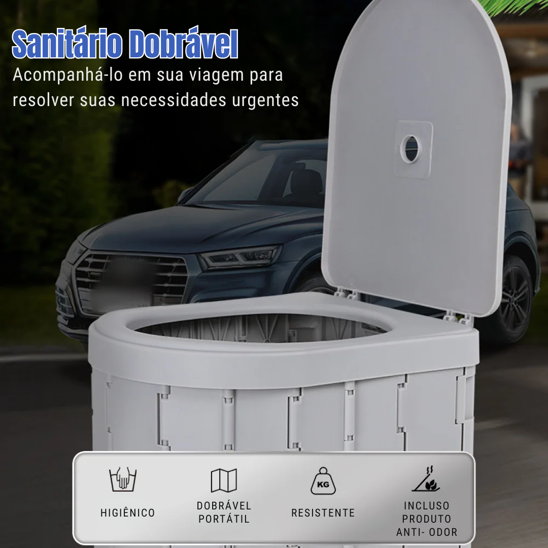 Sanitário dobrável portátil para camping