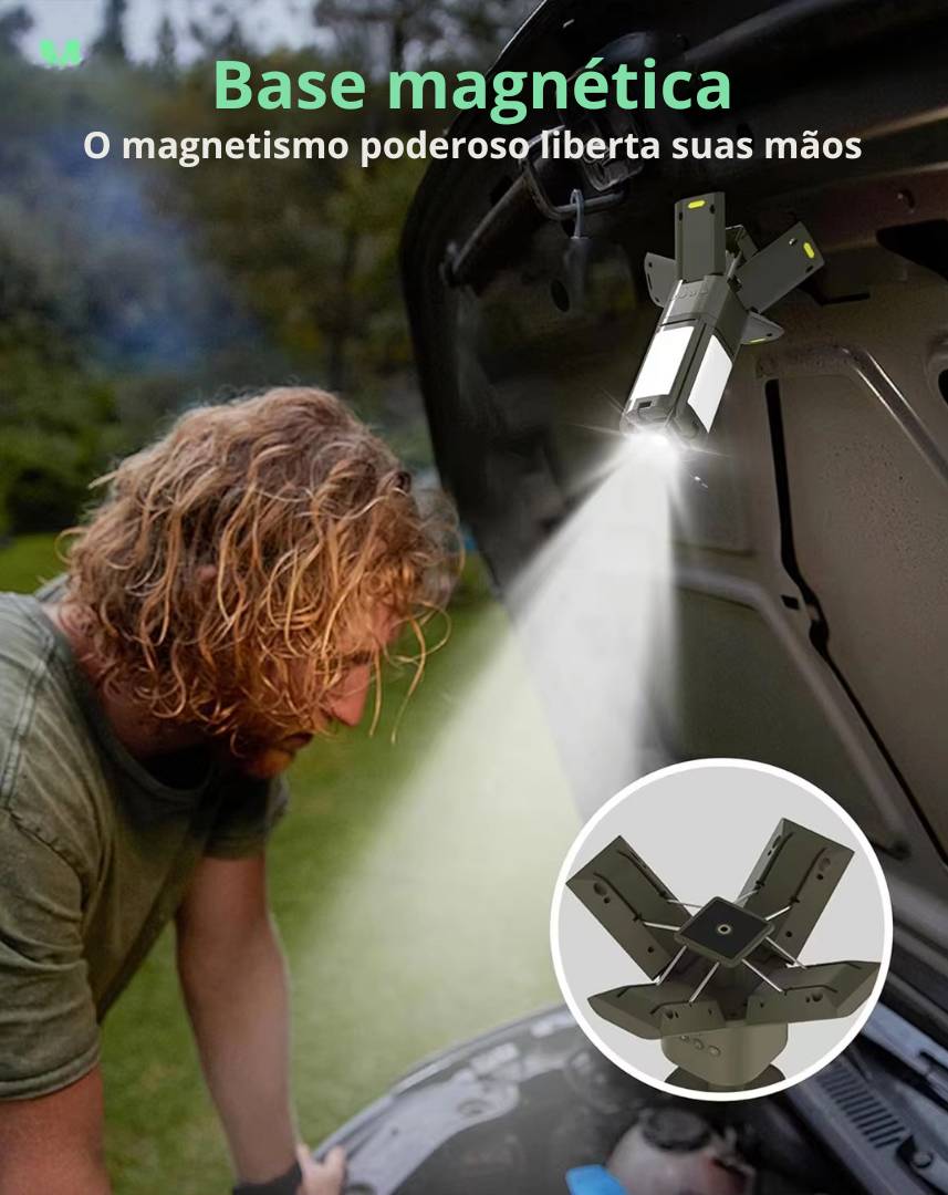 Lanterna de acampamento telescópica recarregável