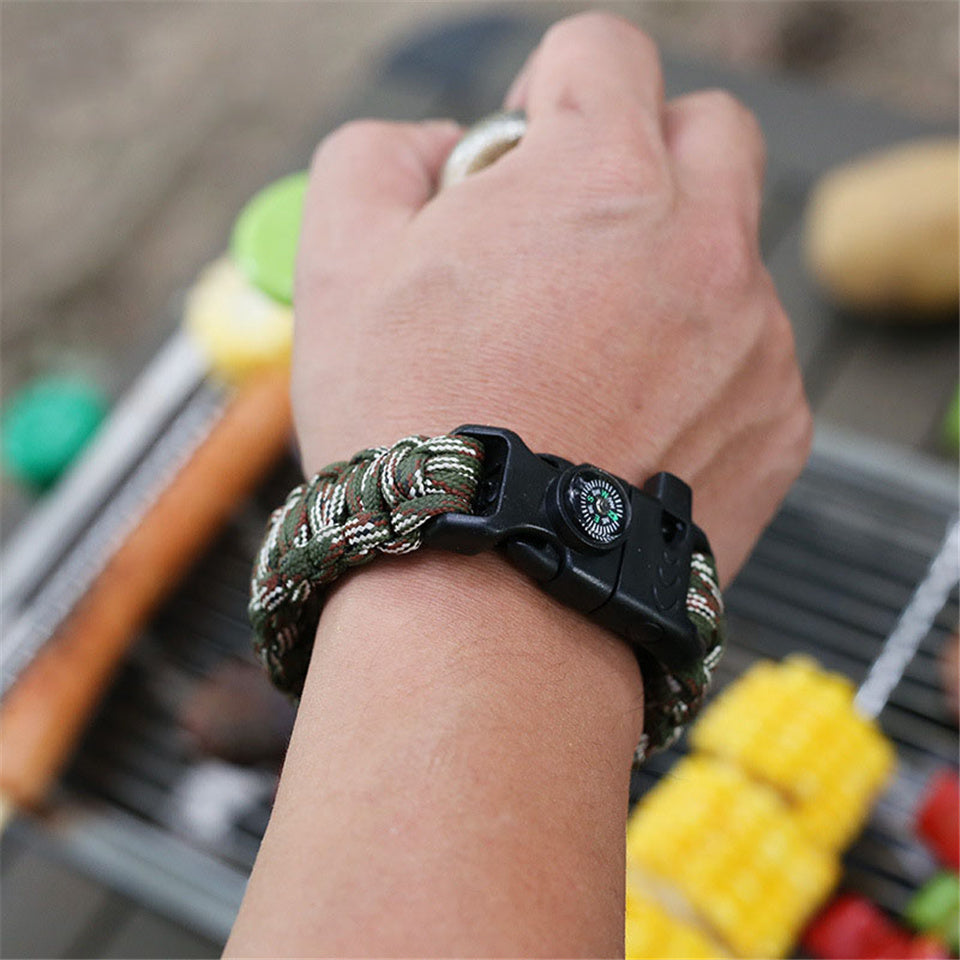 Bracelete tático com Bússola - Paracord