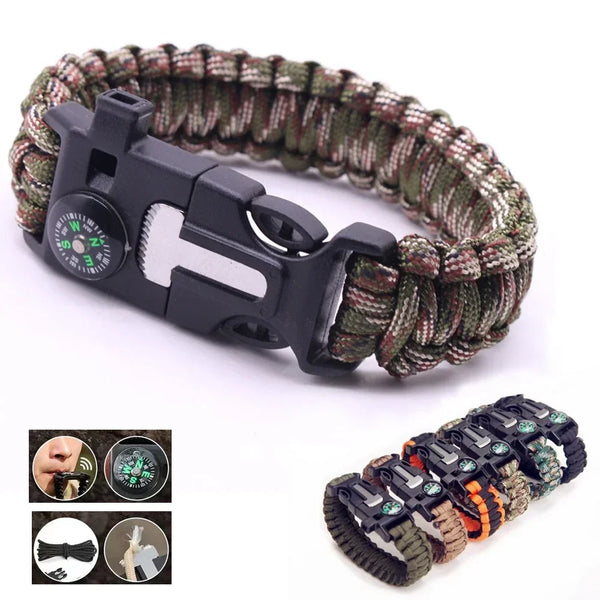 Bracelete tático com Bússola - Paracord