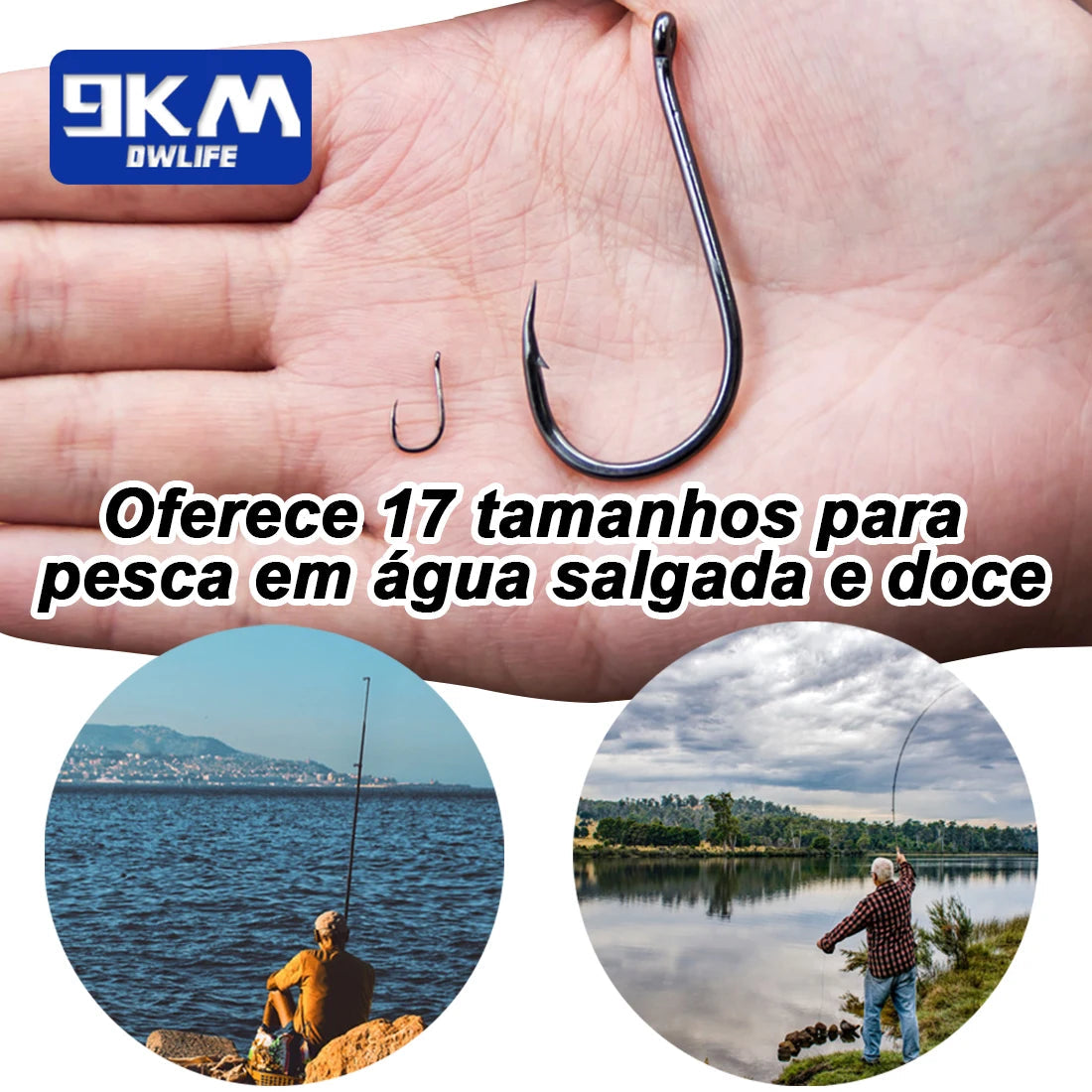 Anzóis Aço de Alto Carbono 50-100pcs - 9KM [Pesca - Anzóis - Anzóis] 01 - Anzóis Aço de Alto Carbono 50-100pcs - 9KM Pescamping 