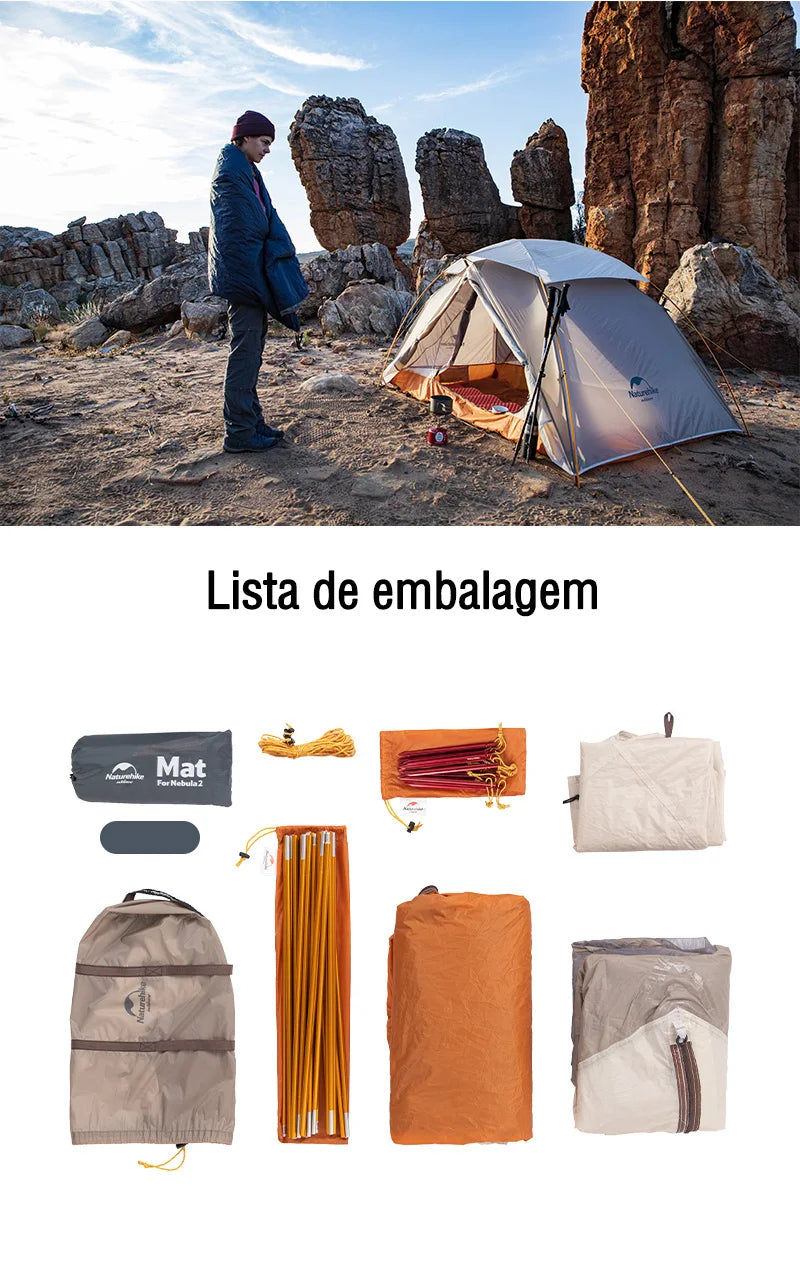 Barraca 20D Nylon 2 Pessoas Ultraleve À Prova D'Água - Naturehike [Camping - Barracas - Barraca] 03 - Barraca 20D Nylon 2 Pessoas Ultraleve À Prova D'Água - Naturehike Pescamping 