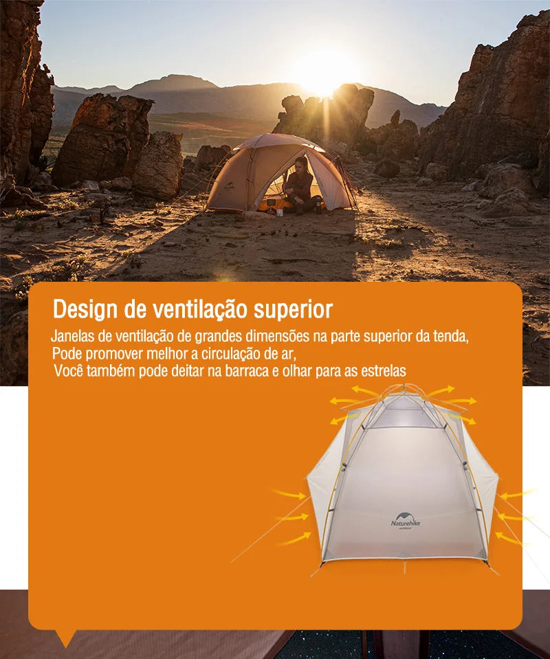 Barraca 20D Nylon 2 Pessoas Ultraleve À Prova D'Água - Naturehike [Camping - Barracas - Barraca] 03 - Barraca 20D Nylon 2 Pessoas Ultraleve À Prova D'Água - Naturehike Pescamping 