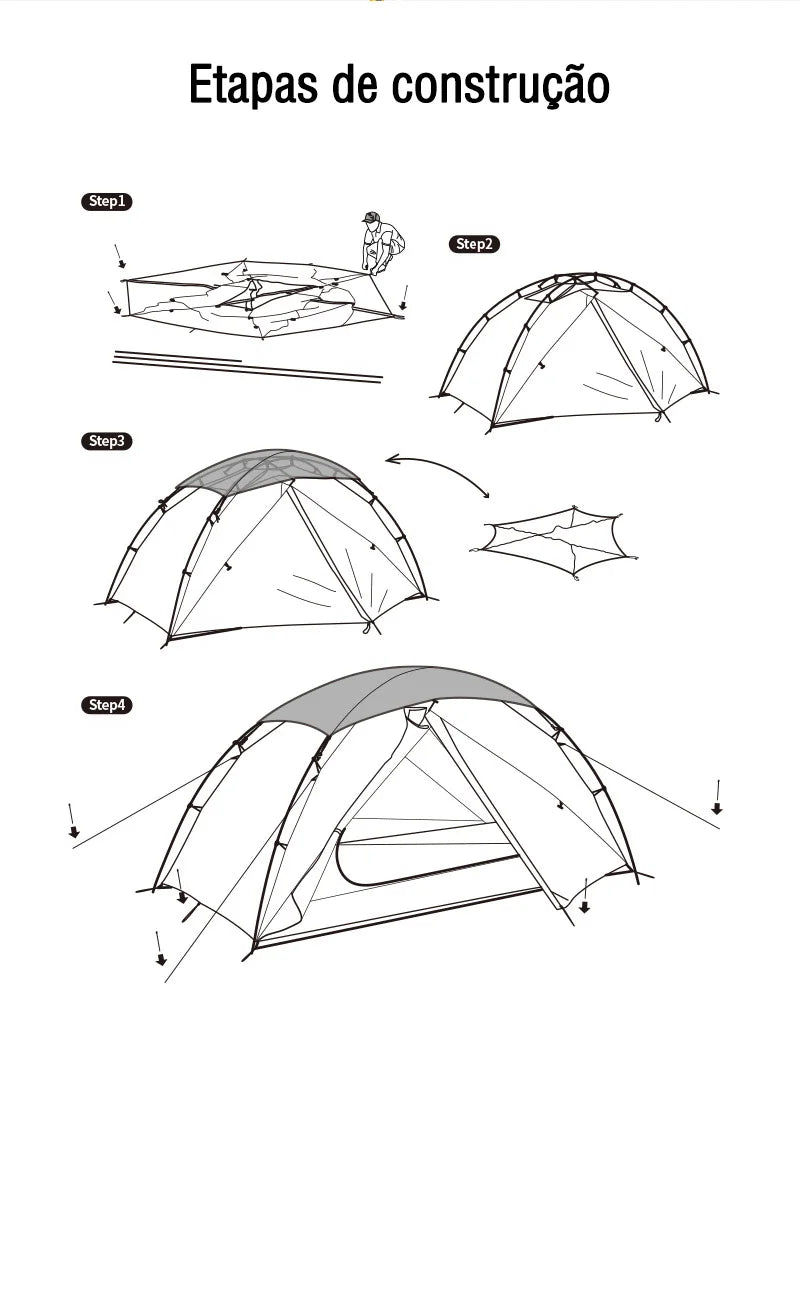 Barraca 20D Nylon 2 Pessoas Ultraleve À Prova D'Água - Naturehike [Camping - Barracas - Barraca] 03 - Barraca 20D Nylon 2 Pessoas Ultraleve À Prova D'Água - Naturehike Pescamping 