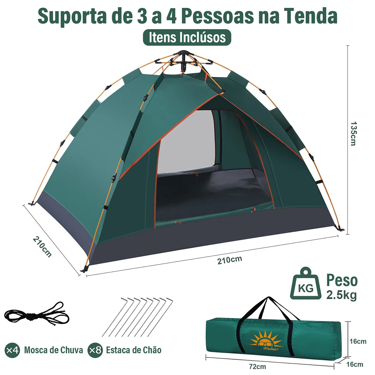 Barraca Automática Camping - New Hawaii [Camping - Barracas - Barracas] 02 - Barraca Automática Camping Impermeável - New Hawaii Pescamping 