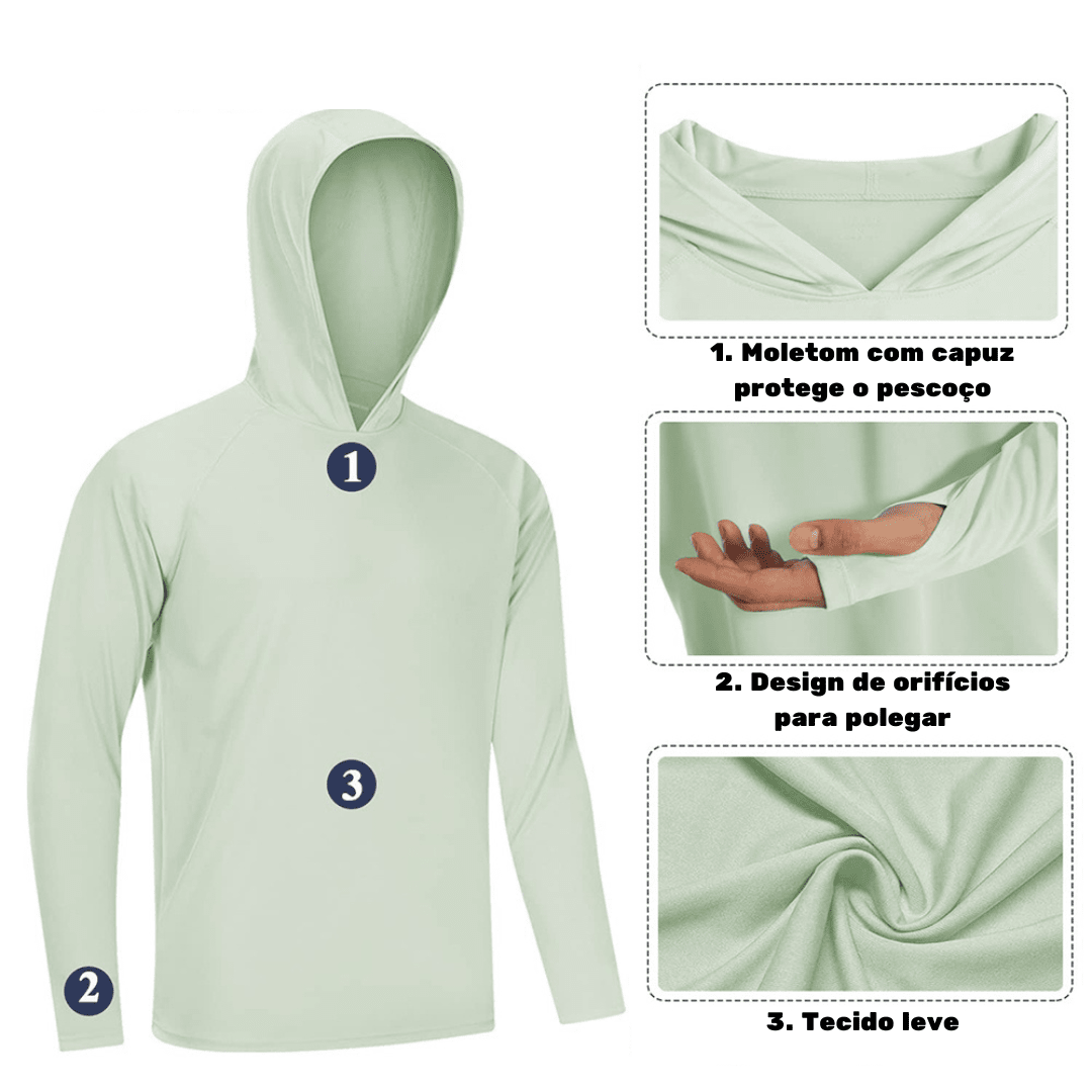 Blusa Respirável Proteção UV 50+ - UV Hoddie [Vestuário - Camisas - Camisa] 01 - Blusa Respirável - UV Hoddie Pescamping 