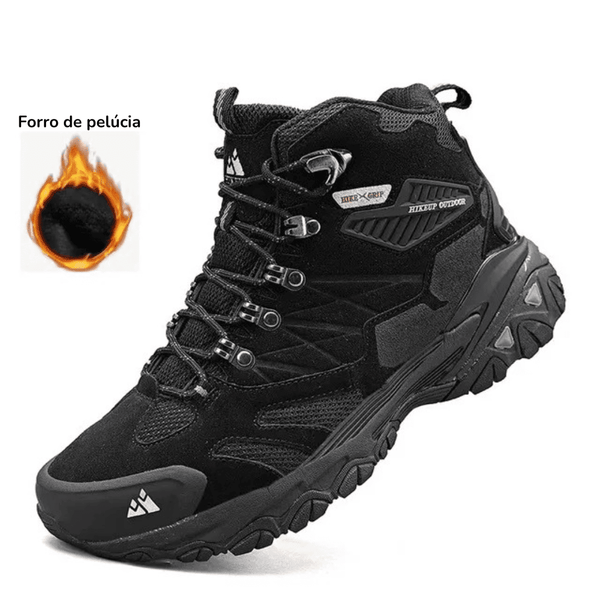 Bota Tática de Camurça Pelúcida - Hikeup [Vestuário - Calçados - Calçados] 02 - Bota Tática de Camurça - Hikeup Pescamping Preto 38 