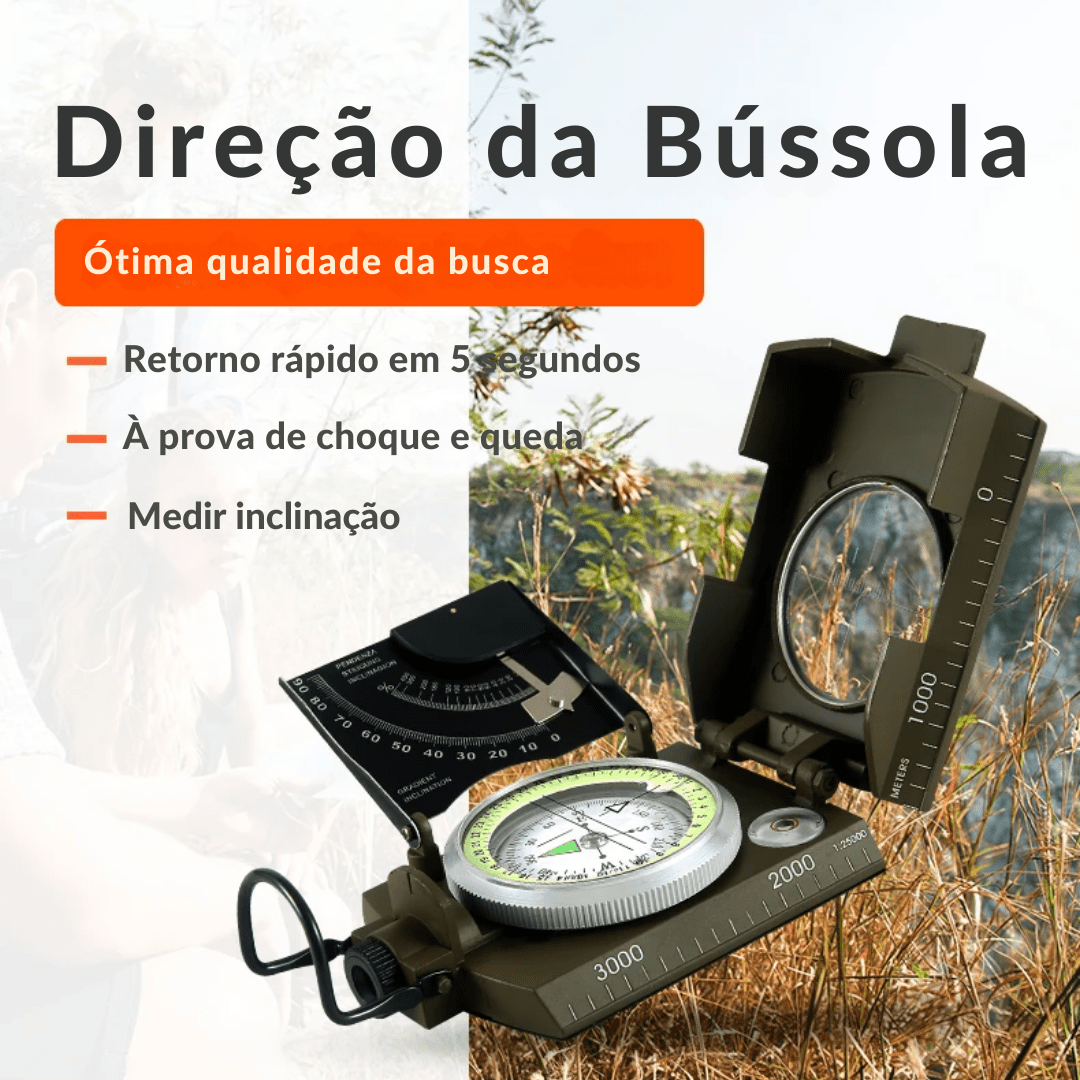 Bússola multifuncional de alta precisão à prova d'água com bússola geológica fluorescente - Survivor [Camping - Acessórios de Camping - Bússola] 01 - Bússola multifuncional de alta precisão à prova d'água com bússola geológica fluorescente - Survivor Pescamping 