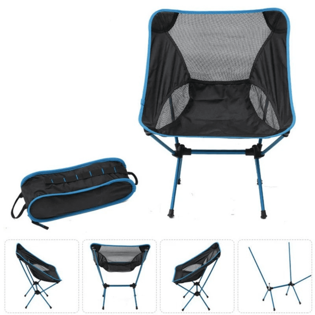 Cadeira Ultraleve Portátil - Folding [Camping - Móveis - Cadeira] 01 - Cadeira Ultraleve Portátil - Folding Pescamping Azul Bebê China 