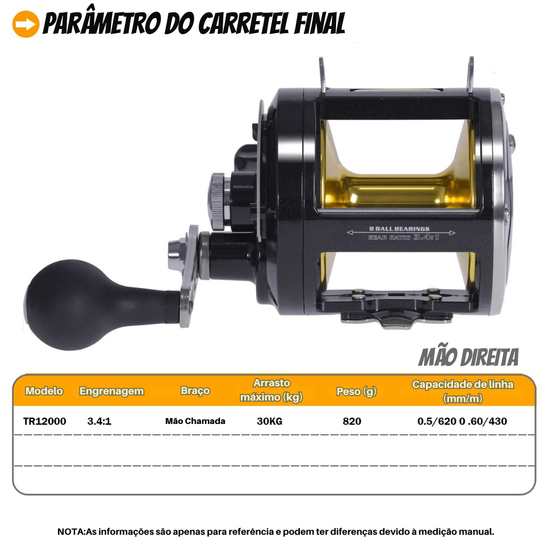 Carretilha de Pesca Marítima Perfil Alto Drag 30kg - Molla [Pesca - Carretilhas - Perfil Alto] 01 - Carretilha de Pesca Marítima Perfil Alto Drag 30kg - Molla Pescamping 