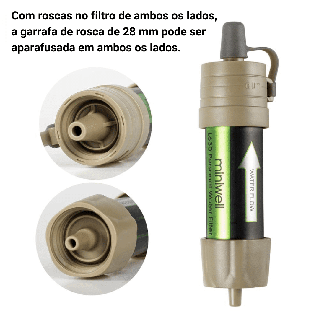 Filtro de Água Portátil L630 - Miniwell [Camping - Hidratação - Filtro] 01 - Filtro de Água Portátil L630 - Miniwell Pescamping 