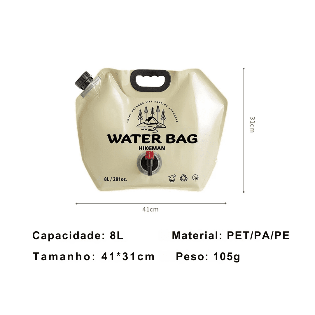 Mini Bolsa de Água Portátil para Camping 8L - Pacoone [Camping - Hidratação - Armazenamento] 01 - Mini Bolsa de Água Portátil para Camping 8L - Pacoone Pescamping 