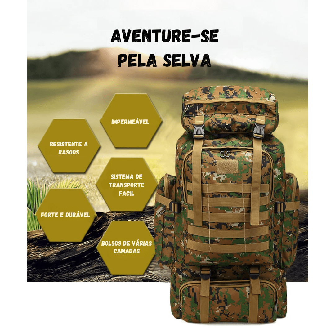 Mochila Militar de Camuflagem Impermeável - Soldier [Trekking - Mochilas e Bags - Mochilas] 06 - Mochila Militar de Camuflagem Impermeável - Soldier Pescamping 