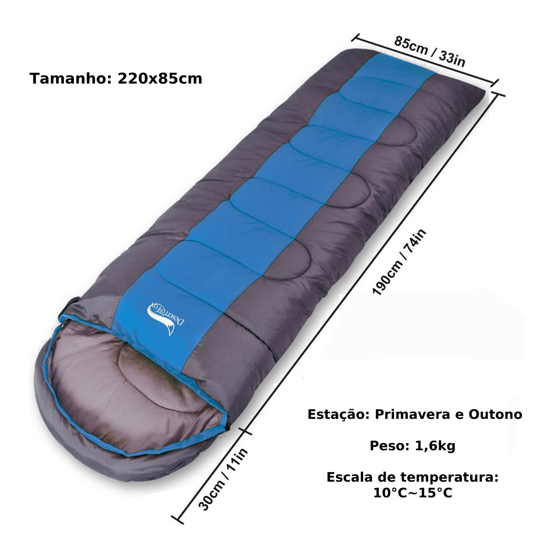 Saco de Dormir 4 Estações - Desert [Camping - Saco de dormir - Saco de dormir] 01 - Saco de dormir 4 estações - Desert Pescamping Azul Widen 1.6KG China 