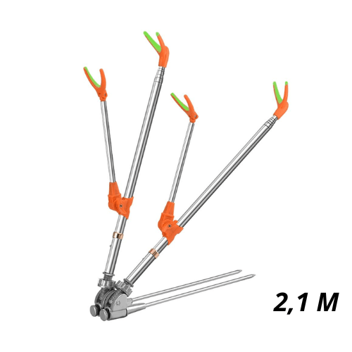 Suporte Para Vara de Pesca Articulado Ajustável [Pesca - Acessórios - Suporte] 04 - Suporte Para Vara de Pesca Articulado Pescamping Duplo 2.1 m 